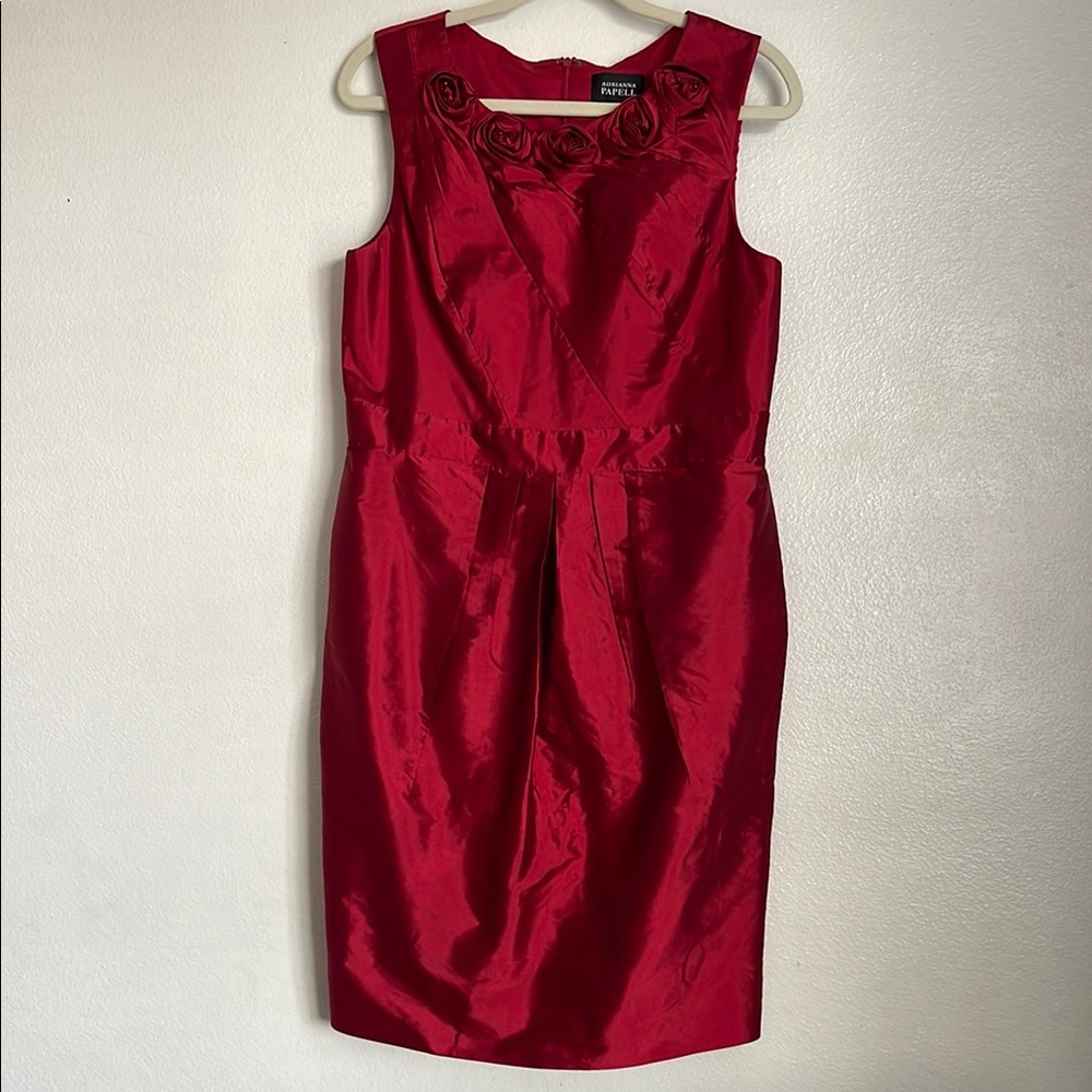 Adrianna Papell Red Sleeveless Sheath Mini Dress